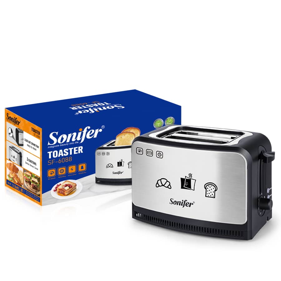 Sonifer SF-6088 stainless steel 2-slice toaster