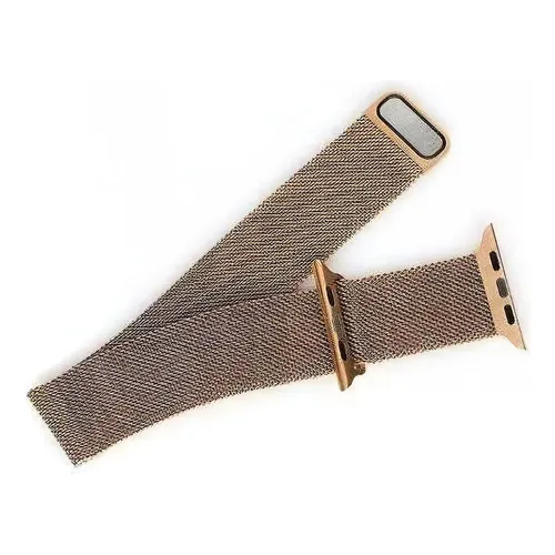 a rose gold Milanese loop watch band .