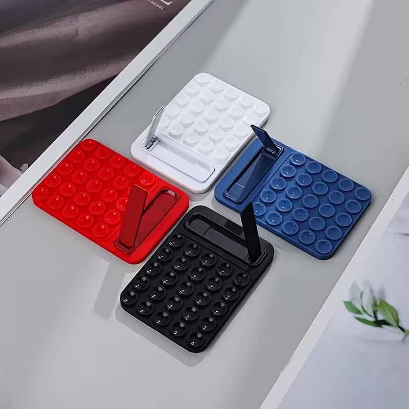 Pink silicone suction cup mobile phone holder