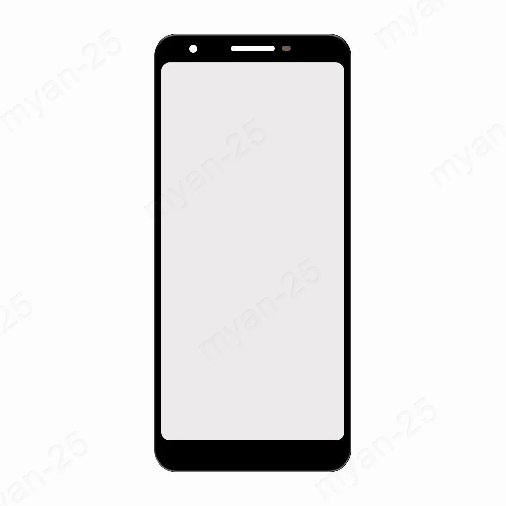 Black front outer touch screen glass replacement for a mobile device.