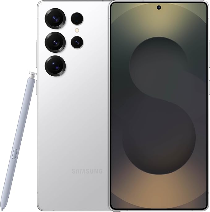 Samsung Galaxy S25 Ultra, 256GB Smartphone, Unlocked Android, AI Night Mode Camera, Snapdragon 8 Elite Fast Processor, 5000mAh Battery, Built-in S Pen, 2025, US 1 Yr Warranty, Titanium Whitesilver